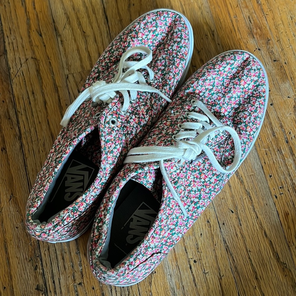 WORN ONCE! Flower Vans